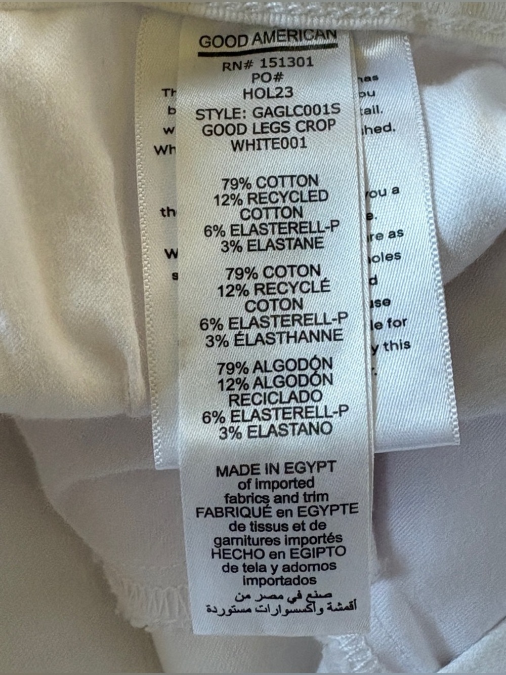 NEW w/Tags Good American Good Legs Crop White High-Rise Jeans Size 16 - Picture 9 of 13